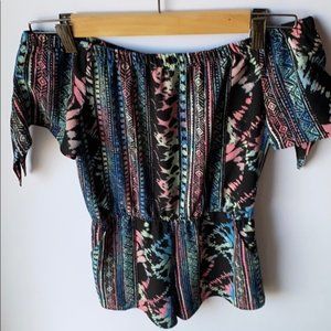 NWOT Girls Romper Tribal Design Multi Sz Small